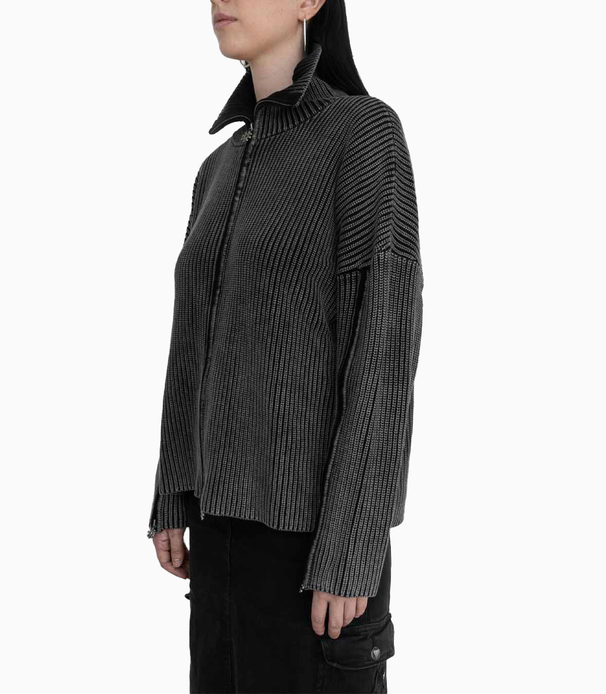 Triple Zip Cardigan