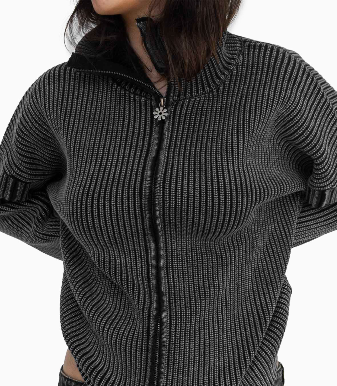 Triple Zip Cardigan