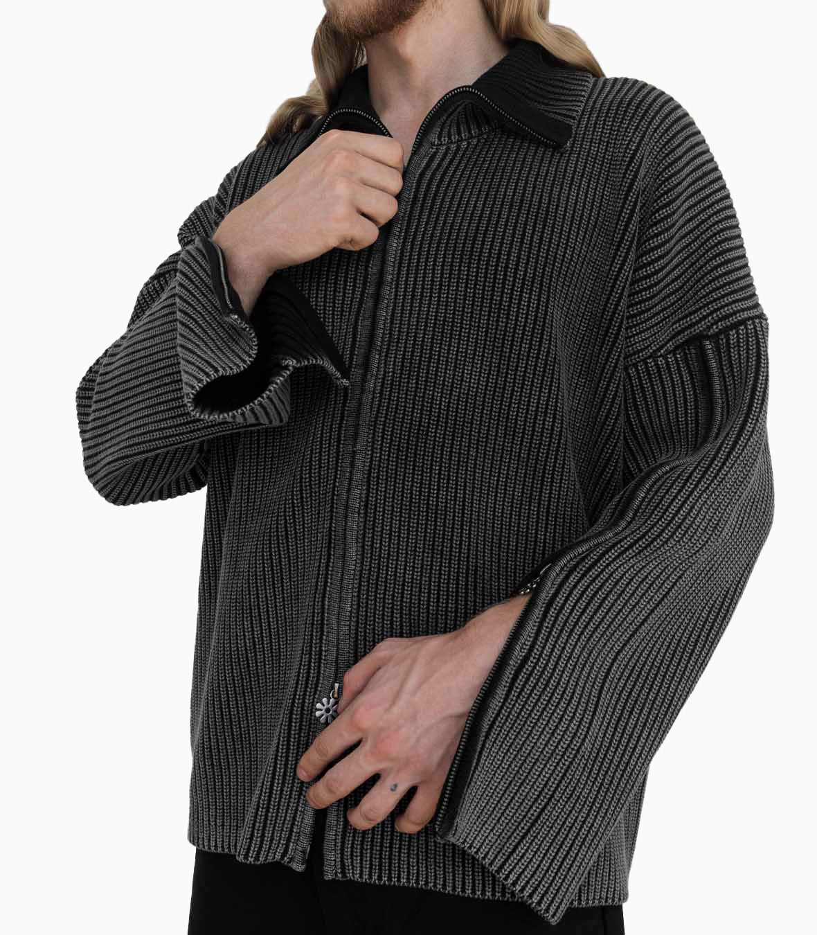 Triple Zip Cardigan