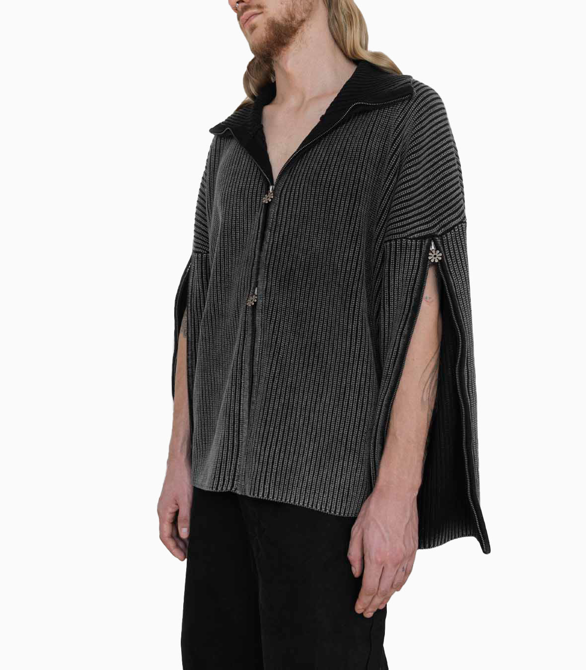 Triple Zip Cardigan