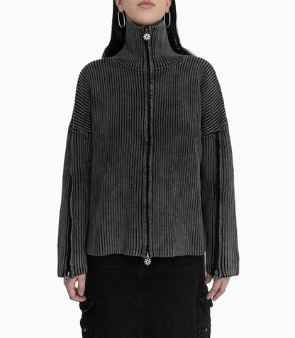 Triple Zip Cardigan