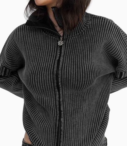 Triple Zip Cardigan
